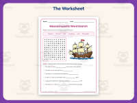 Massachusetts Word Search Worksheet – 3rd Grade States Practice preview 2