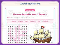 Massachusetts Word Search Worksheet – 3rd Grade States Practice preview 7