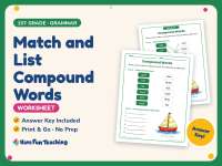 Match and List Compound Words Worksheet – 1st Grade Grammar Practice preview