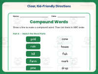 Match and List Compound Words Worksheet – 1st Grade Grammar Practice preview 4