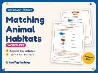 Matching Animal Habitats Worksheet – 2nd Grade Animals & Environments preview