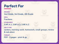 Matching Fractions on a Number Line Worksheet – 3rd Grade Number Lines preview 6