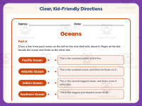 Matching Oceans Vocabulary Worksheet – 3rd Grade Science Practice preview 4