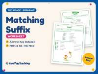 Matching Suffix Worksheet – 2nd Grade Suffixes Practice + Answer Key preview