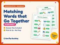 Matching Words that Go Together Worksheet – Kindergarten Sorting preview