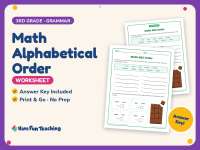 Math Alphabetical Order Worksheet – 3rd Grade Grammar Practice preview