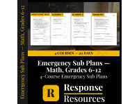Math Emergency Sub Plans BUNDLE - 4 Courses Grades 6-12, 20 Days preview