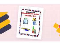 Measurement anchor chart cover with a jar, scale, length model and height illustration.