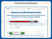 Measurement Inches Worksheet – 2nd Grade Math Practice + Answer Key preview 4