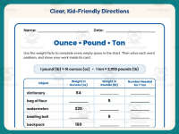 Measurement Weight Conversions Worksheet – 4th Grade Math Practice preview 4