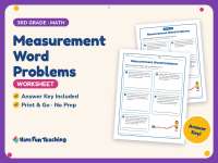 Measurement Word Problems Worksheet – 3rd Grade Addition Practice preview
