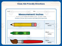 Measuring in Inches Worksheet – 2nd Grade Estimation & Measurement preview 4