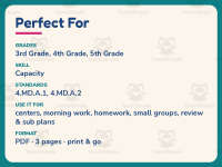 Measuring Metric Word Problems Worksheet – 4th Grade Capacity Practice preview 6