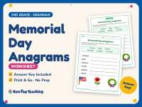 Memorial Day Anagrams Worksheet – 2nd Grade Grammar Practice preview