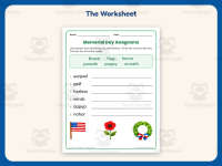 Memorial Day Anagrams Worksheet – 2nd Grade Grammar Practice preview 2