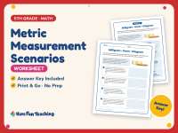 Metric Measurement Scenarios Worksheet – 5th Grade Weight Practice preview