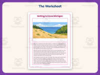 Michigan Worksheet – 3rd Grade States Practice + Answer Key preview 2