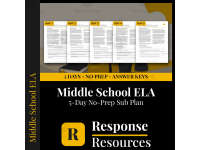 Middle School ELA Emergency Sub Plans - 5 Days No Prep English preview