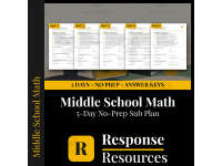Middle School Math Emergency Sub Plans - 5 Days Self-Checking preview