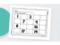 Missing Numbers Cut and Paste – Numbers 1–20 preview