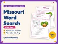 Missouri Word Search Worksheet – 3rd Grade States Practice preview
