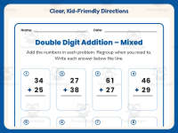 Mixed Double Digit Addition Worksheet – 2nd Grade Math Practice preview 4