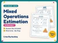 Mixed Operations Estimation Worksheet – 4th Grade Rounding Practice preview