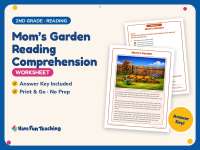 Mom’s Garden Reading Comprehension Worksheet – 2nd Grade Family preview