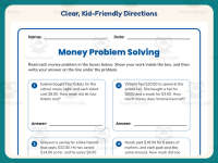 Money Word Problems Worksheet – 4th Grade Math Practice + Answer Key preview 4