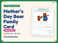 Mother’s Day Bear Family Card – 1st Grade Holiday Practice preview
