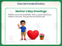 Mother’s Day Boy With Heart Card – 1st Grade Holiday Practice preview 4