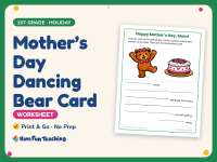 Mother’s Day Dancing Bear Card – 1st Grade Holiday Practice preview