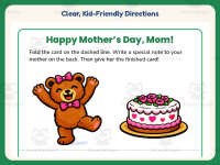 Mother’s Day Dancing Bear Card – 1st Grade Holiday Practice preview 4