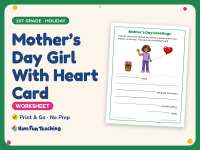 Mother’s Day Girl With Heart Card – 1st Grade Holiday Practice preview