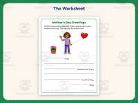 Mother’s Day Girl With Heart Card – 1st Grade Holiday Practice preview 2
