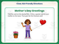 Mother’s Day Girl With Heart Card – 1st Grade Holiday Practice preview 4