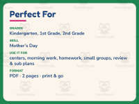 Mother’s Day Girl With Heart Card – 1st Grade Holiday Practice preview 6