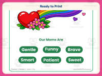 Mother’s Day Worksheet: Mom Rainbow Poster – Preschool Holiday preview 7