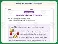 Mouse Wants Cheese Rebus Worksheet – 1st Grade Fluency Practice preview 4