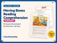 Moving Boxes Reading Comprehension Worksheet – 2nd Grade Practice preview