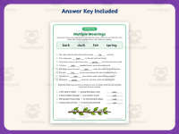 Multiple Meanings Words Worksheet – 3rd Grade Homophones Practice preview 3