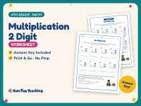 Multiplication 2 Digit Worksheet – 4th Grade Math Practice preview