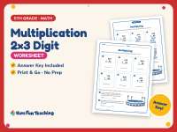 Multiplication 2×3 Digit Worksheet – 5th Grade Math Practice preview