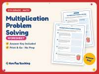 Multiplication Problem Solving Worksheet – 5th Grade Word Problems preview