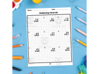 Multiplying Decimals (2 Digit by 2 Digit) Graph Paper Worksheets preview 2