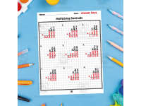 Multiplying Decimals (2 Digit by 2 Digit) Graph Paper Worksheets preview 4