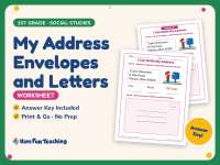 My Address Envelopes and Letters Worksheet – 1st Grade Back to School preview