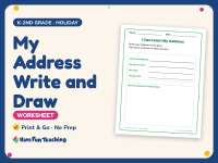 My Address Write and Draw Worksheet – K-2nd Grade Back to School preview