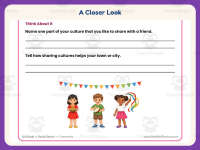 My Culture Worksheet – 3rd Grade Community Practice preview 3