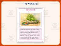 My Pet Lizard Reading Comprehension Worksheet – Kindergarten Practice preview 2